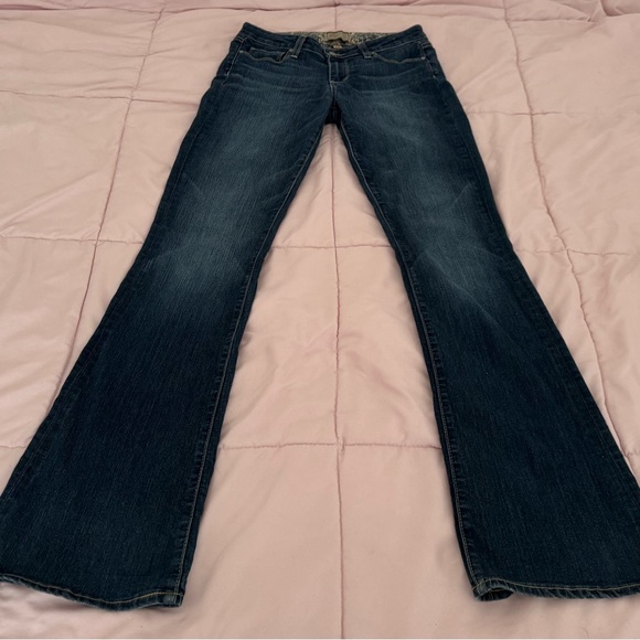 Paige Monte Boot Y2K dark wash Blue low rise Jeans, size 26” western indie - Picture 1 of 16